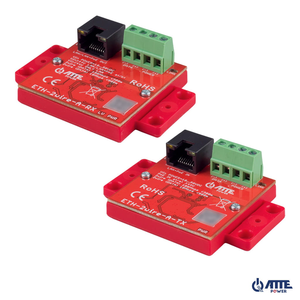 [ETH-2wire-A-SET] ATTE - Kit Ethernet et PoE sur 2 fils 10/100 Mb/s – portée 800 m