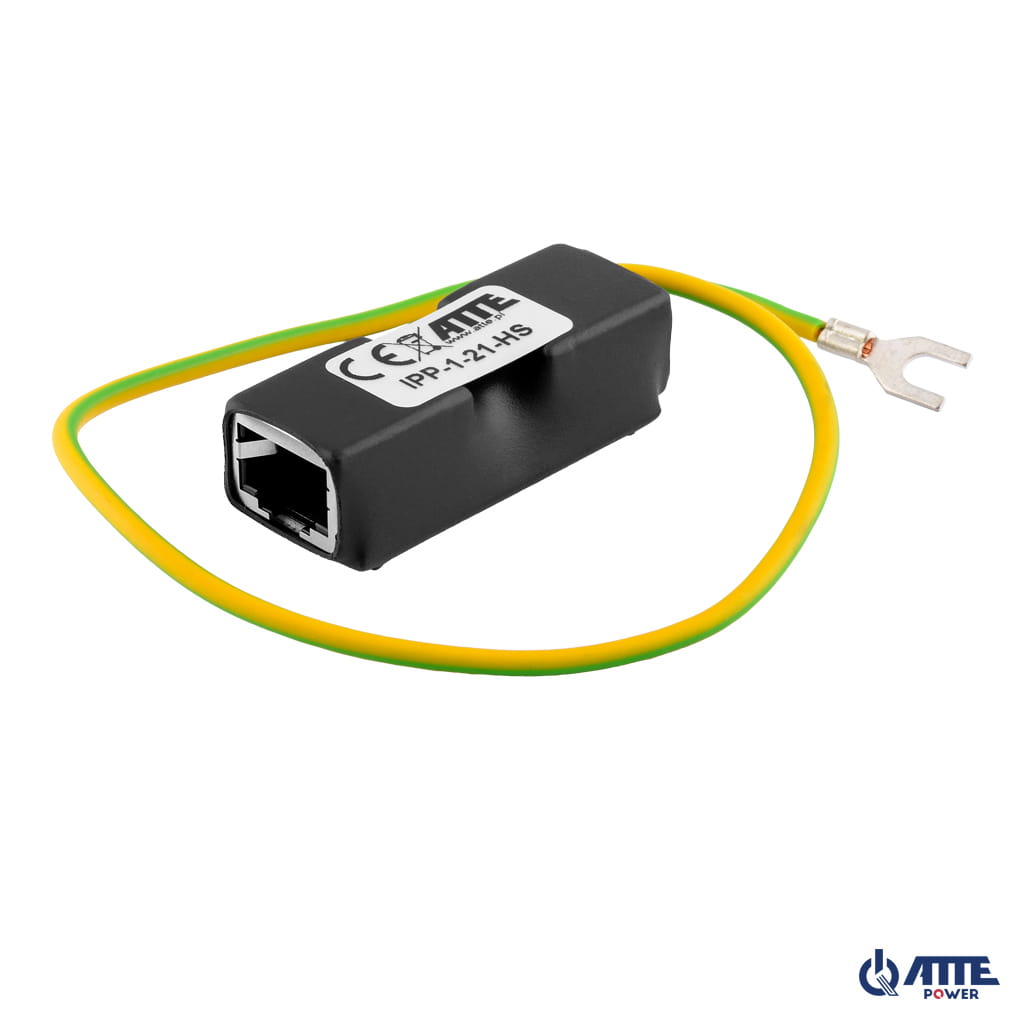 [IPP-1-21-HS] ATTE - Parafoudre Gigabit Ethernet et PoE – connecteurs RJ45 blindés