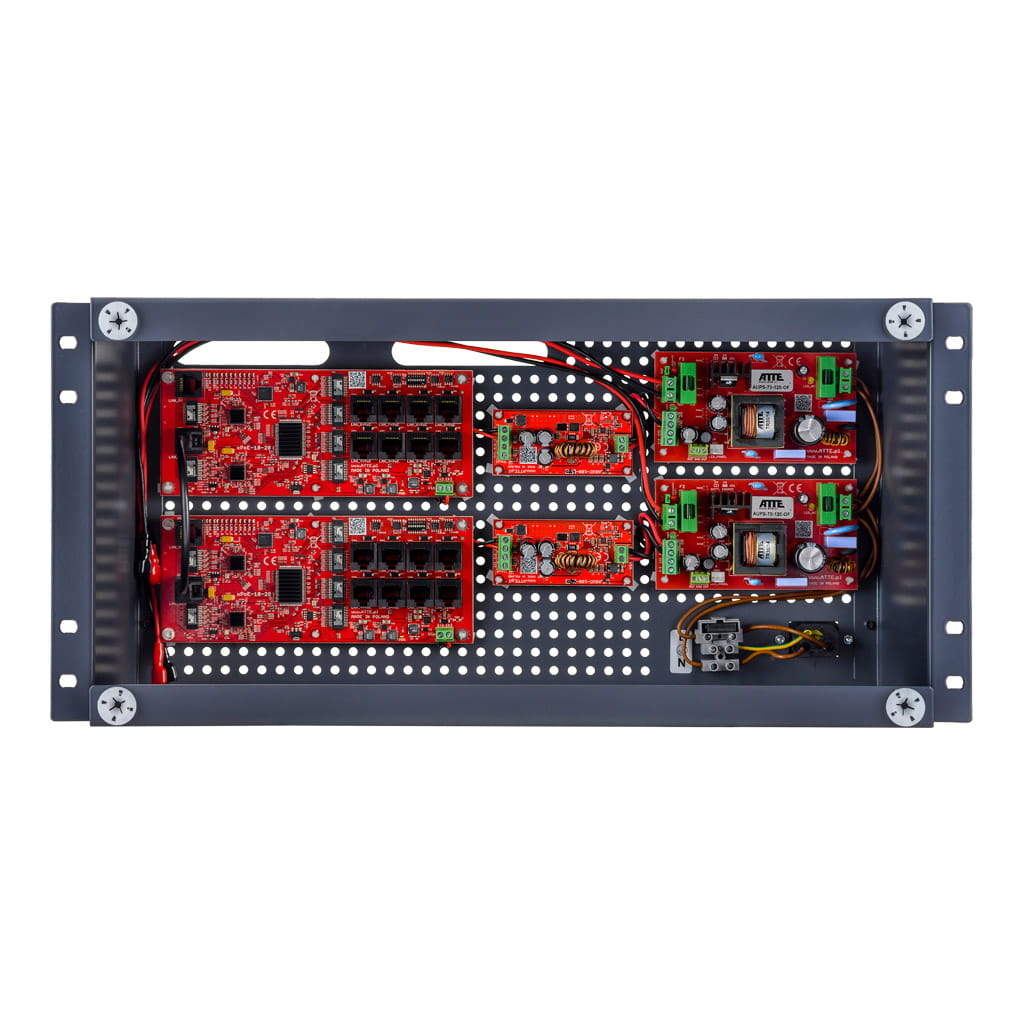 [IPUPS-16-20-R5U0] ATTE - Kit PoE secouru 16 caméras – coffret rack 5U