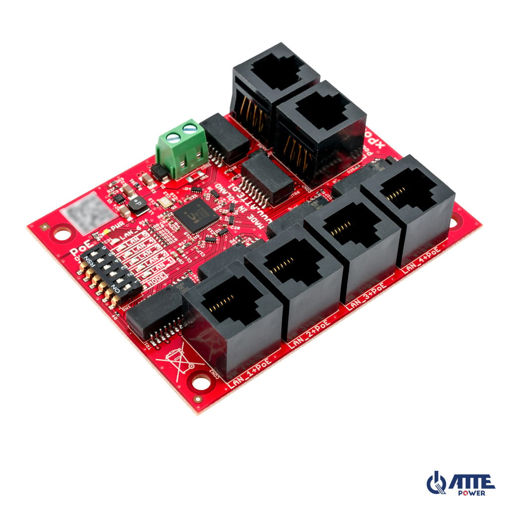 [xPoE-6-11-OF] ATTE - Switch PoE 6 ports Fast Ethernet longue portée – module sans alimentation