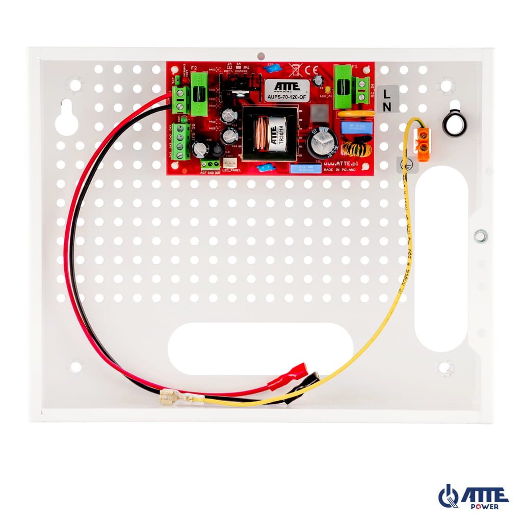 [AUPS-70-120-E] ATTE - Alimentation secourue 12 V / 72 W – coffret intérieur, batterie 7 Ah