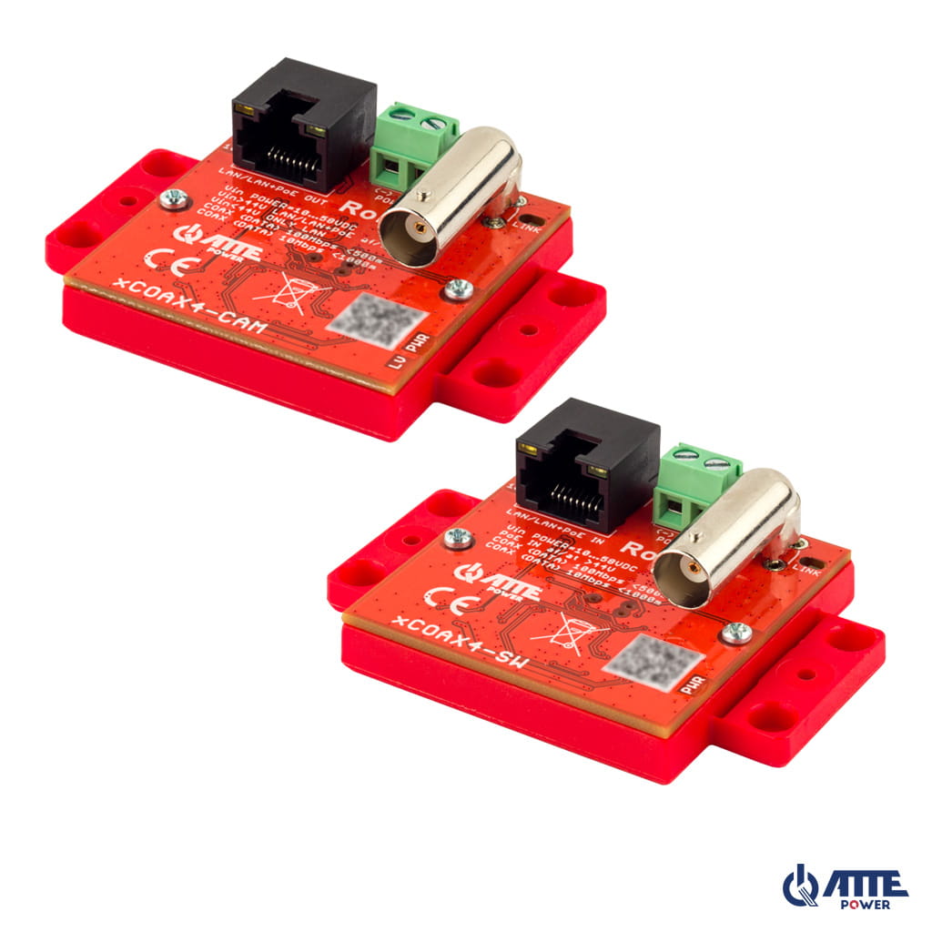 [xCOAX4-SET] ATTE - Kit Ethernet et PoE sur coaxial 10/100 Mb/s – portée 1 000 m