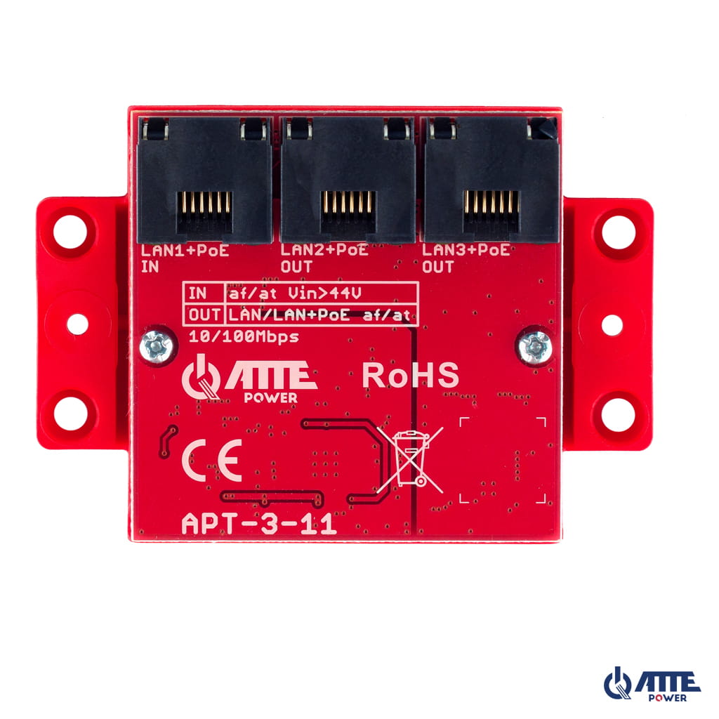 [APT-3-11] ATTE - Switch PoE 3 ports Fast Ethernet – 2 sorties 802.3af/at