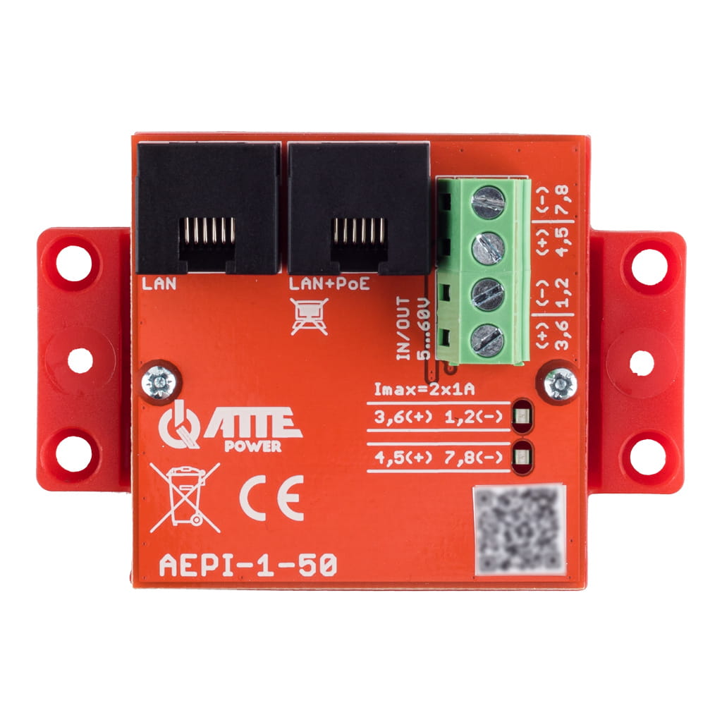 [AEPI-1-50] ATTE - Adaptateur PoE passif 1 canal 10/100/1000 Mb/s