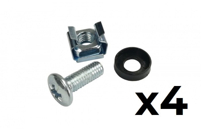 [ADD-RACKMNT] ATTE - Vis de montage M6 (vis + retenue + rondelle) 20 mm - 4 pièces
